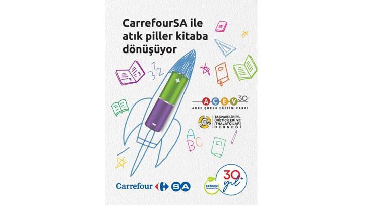 CarrefourSA, AÇEV ve TAP iş birliği ile atık pilleri kitaba dönüştürüyor