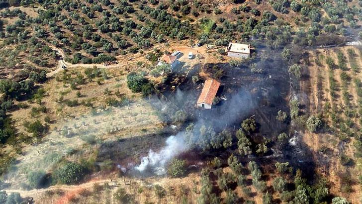 İzmir'de tarım arazisinde yangın