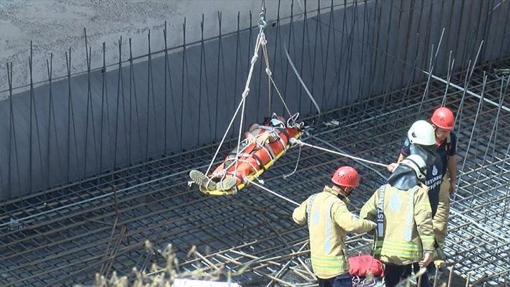Maltepe'de üzerine inşaat demiri düşen işçi yaralandı