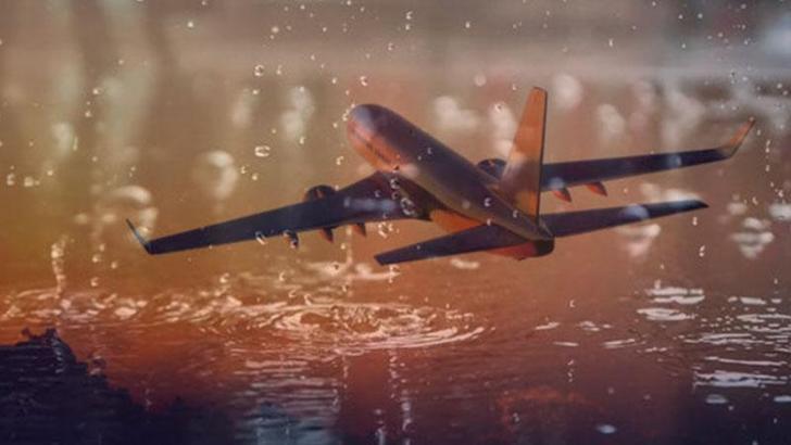 Şiddetli yağmur hava ulaşımını olumsuz etkiledi