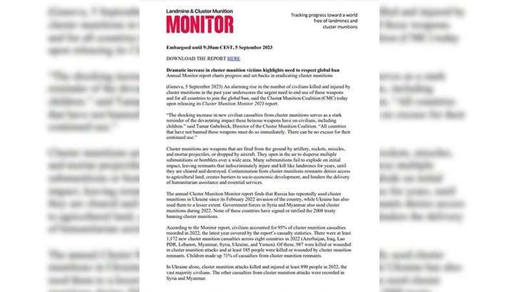 Rapor: Ukrayna’da misket bombaları, 890 kişinin ölmesine ya da yaralanmasına sebep oldu