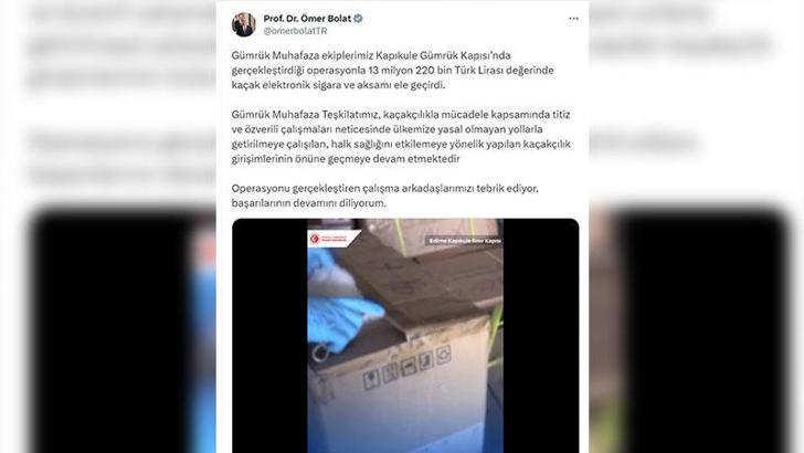 Kapıkule'de 13,2 milyon TL değerinde kaçak elektronik sigara ele geçirildi