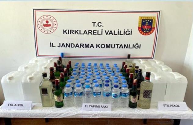Kırklareli'de 140 litre sahte içki ele geçirildi