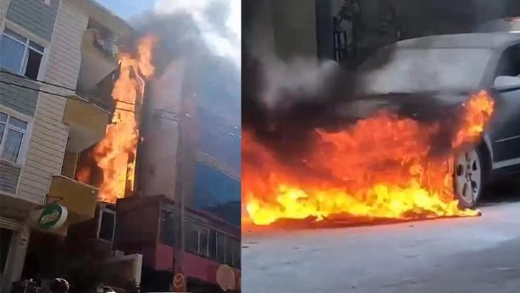 Ataşehir'de 5 katlı binada yangın paniği