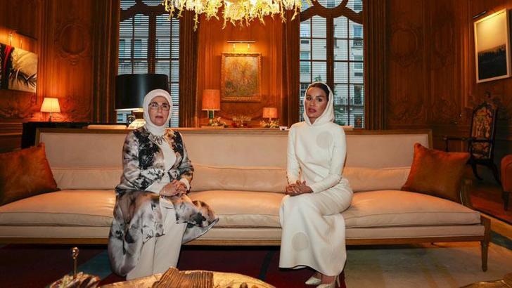 Emine Erdoğan, Katar Emiri Al Sani’nin annesi Nasır'la görüştü