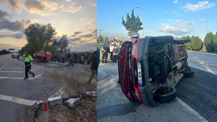 Fındık işçilerini taşıyan minibüs devrildi: 15 yaralı