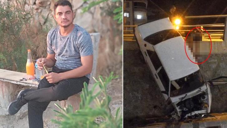 Kazada otomobilden fırlayan sürücüye demir bariyer saplandı