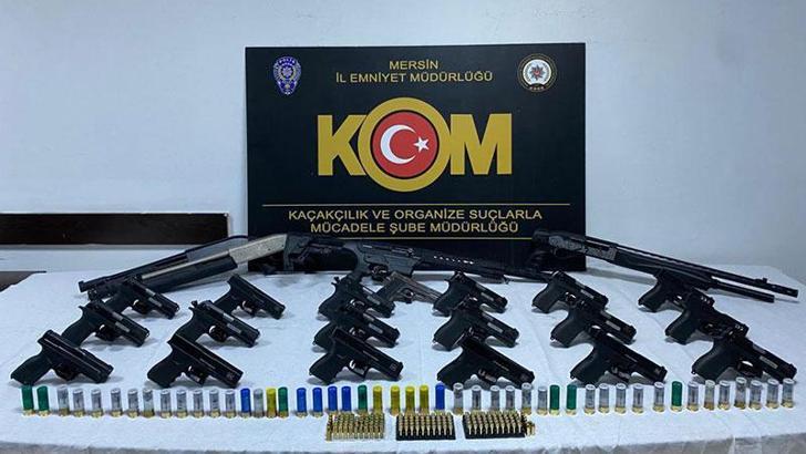 Mersin'de ruhsatsız silah ve uyuşturucu operasyonu; 6 gözaltı