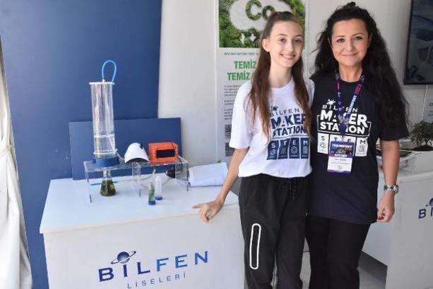 TEKNOFEST'te Bilfen öğrencileri çevreci projelerini sergiledi