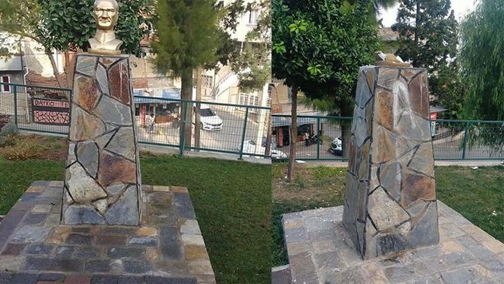 İzmir'de Atatürk büstüne saldırı