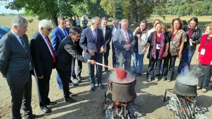Edirne kırmızısının elde edildiği kök boya bitkisinin hasadı yapıldı