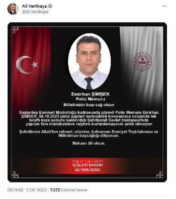 Gaziantep'te 1 polis şehit oldu