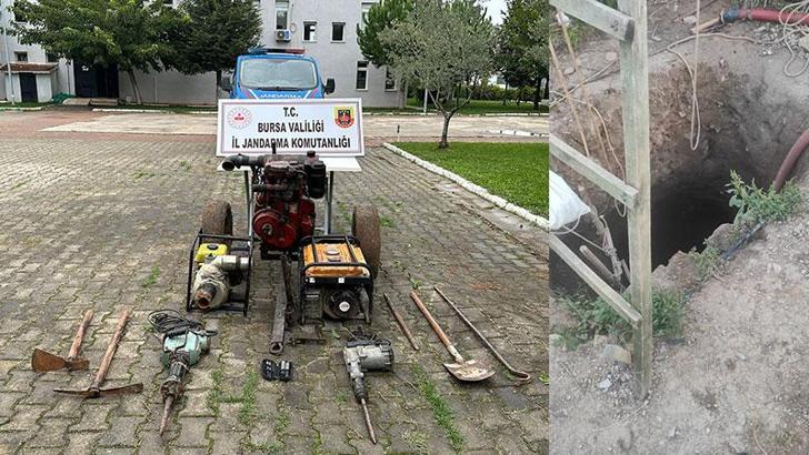 Bursa'da kaçak define arayan 5 şüpheli suçüstü yakalandı