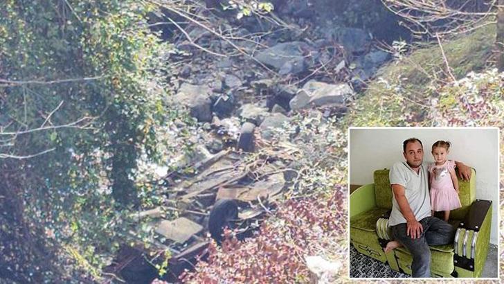 Dere yatağına düşen otomobildeki baba ile kızı, yan yana toprağa verildi