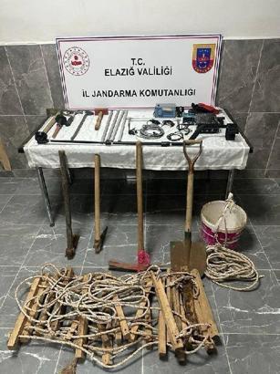 Elazığ'da kaçak kazı yapan 5 şüpheli yakalandı