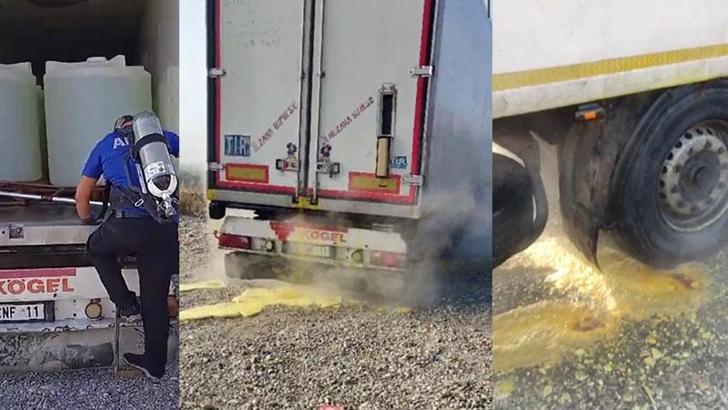 Batman'da asit yüklü TIR’daki sızıntı ekipleri harekete geçirdi