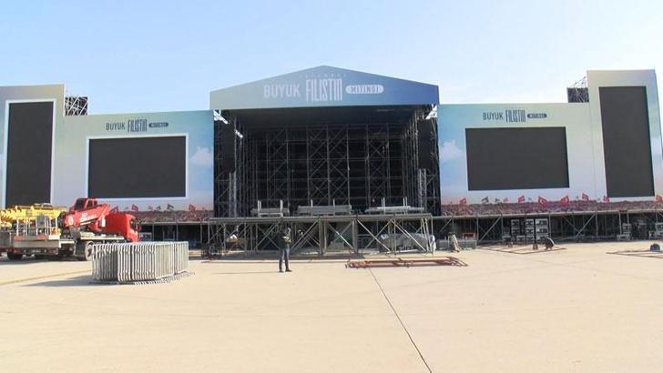 Büyük Filistin Mitingi öncesi hazırlıklar sürüyor