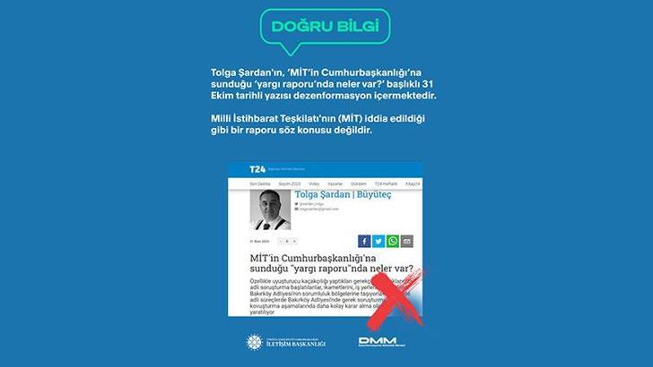 İletişim Başkanlığı'ndan 'Tolga Şardan' açıklaması
