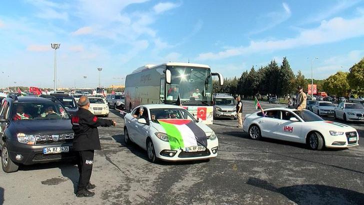 İHH konvoylarla İncirlik Üssüne doğru yola çıktı