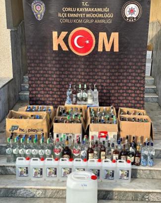 Tekirdağ'da sahte içki ve kaçak sigara ele geçirildi