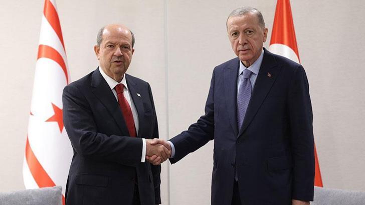 Cumhurbaşkanı Erdoğan, KKTC Cumhurbaşkanı Tatar ile görüştü