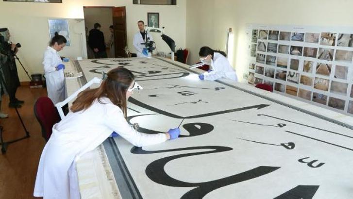 İkinci Mahmud imzalı devasa levhanın restorasyonunda sona gelindi