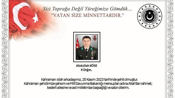 MSB: 1 asker ÅŸehit oldu, 10 terörist etkisiz hale getirildi