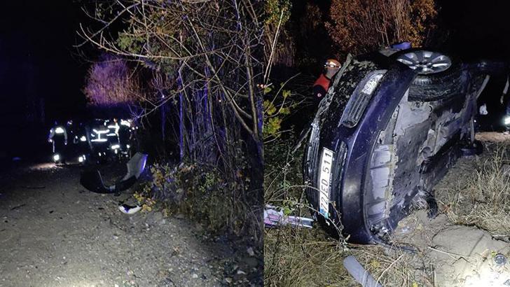 Tokat’ta otomobil virajlı yolda devrildi: 5 yaralı