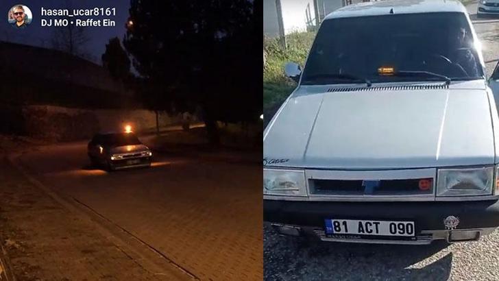 Çakar lambalı otomobilinde yüksek sesle müzik dinleyen sürücüye ceza