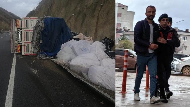 Kaza yapan sürücünün uyuşturucudan aranması çıktı; tutuklandı