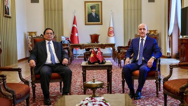 Numan Kurtulmuş, Vietnam Başbakanı Chinh ile TBMM'de görüştü