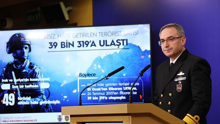 MSB: Son bir haftada 49 terörist etkisiz hale getirildi