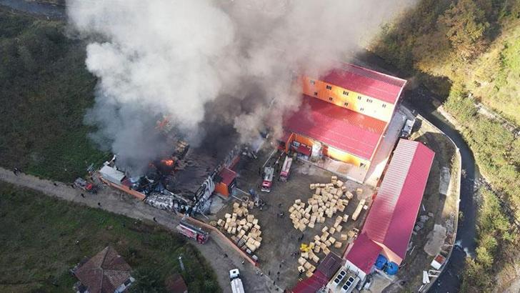Giresun’da fabrikada yangın