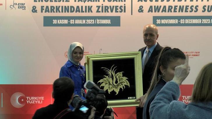 TBMM Başkanı Kurtulmuş ve Bakan Göktaş Engelsiz Yaşam Fuarı'nda konuştu