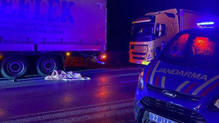 Edirne’de sırayı bozun TIR sürücüsünün neden olduğu kazada TIR sürücüsü öldü