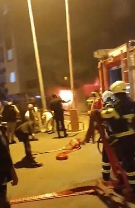 Rize'de oto aksesuar deposunda yangın