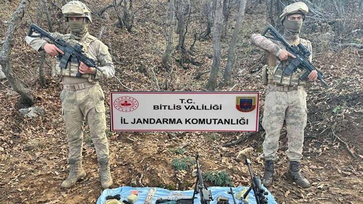 Bitlis kırsalında PKK'nın silah, mühimmat ve yaşam malzemesi ele geçirildi