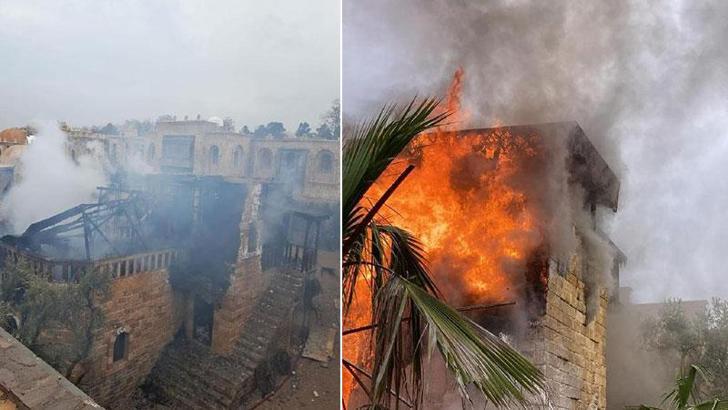 Dizi çekilen film platosunda yangın