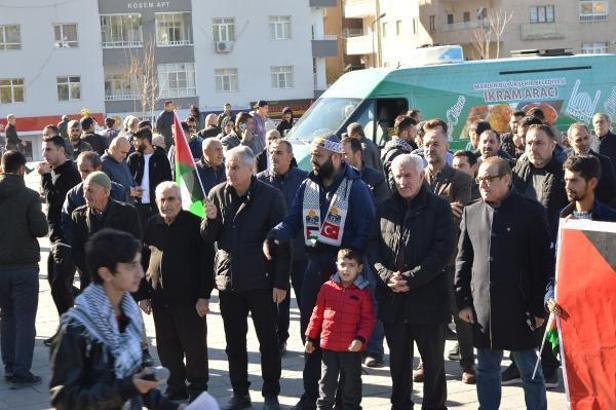 Mardin’de Cuma namazı çıkışı, İsrail protestosu