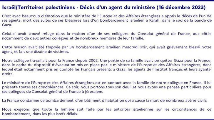 Fransa Dışişleri Bakanlığı, İsrail’den Refah saldırısı için açıklama talep etti