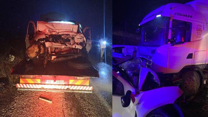 Balıkesir'de cip ile kamyon çarpıştı; aynı aileden 3 ölü