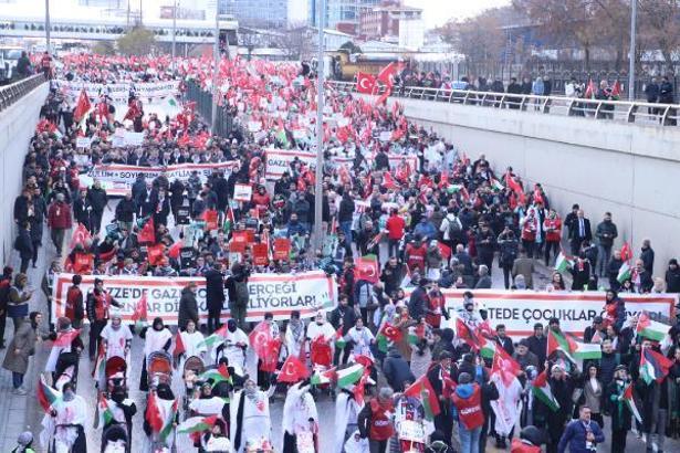 Ankara'da 'Gazze'ye destek' mitingi