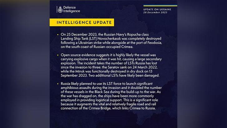 İngiltere: Rus savaş gemisi Novocherkassk tamamen yok edildi