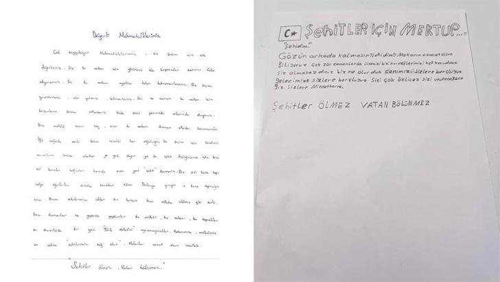 Koruma altındaki çocuklardan Mehmetçik'e mektup