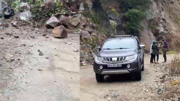 Rize'de heyelan; yayla yolu kapandı