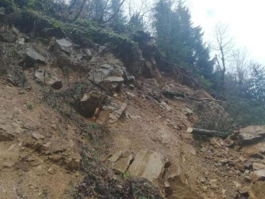 Artvin'de heyelan; köy yolu kapandı, elektrik kesildi