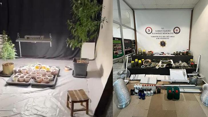 Uyuşturucu imalathanesine dönüştürülen eve yapılan operasyonda 2 tutuklama