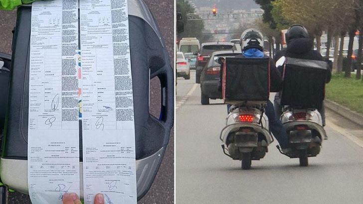 Aynı şeritte yan yana giden 2 motosikletliye 2 bin 886’şar lira ceza