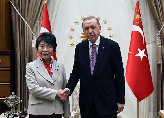 Cumhurbaşkanı Erdoğan, Japonya Dışişleri Bakanı Yoko'yu kabul etti