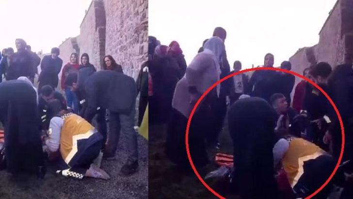 Ailesiyle çıktığı surların merdiveninden düşen 7 yaşındaki Remziye yaralandı